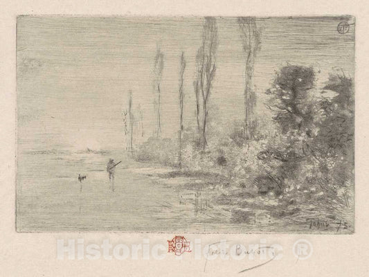 Art Print : FÃ©lix-Hilaire Buhot, Une MatinÃ©e d'autommne (Autumn Afternoon), 1875 - Vintage Wall Art