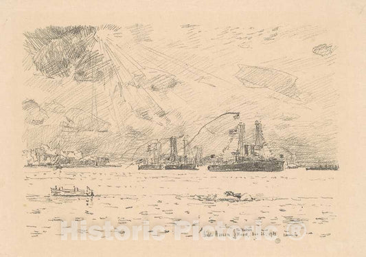 Art Print : Childe Hassam, Return of The Fleet, 1918 - Vintage Wall Art