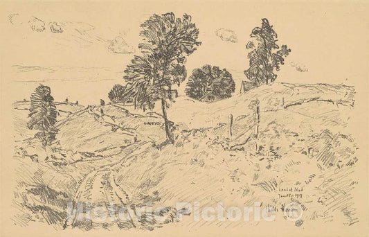 Art Print : Childe Hassam, Landscape, Land of Nod, 1918 - Vintage Wall Art