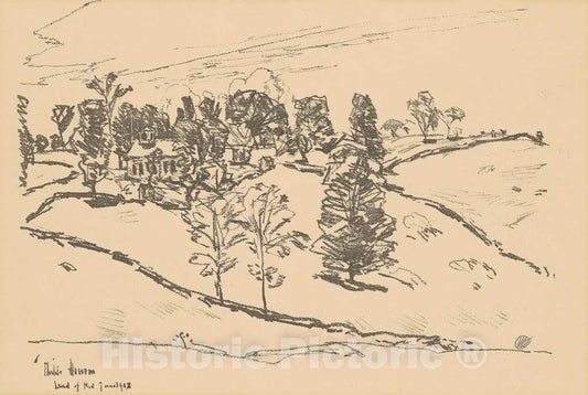 Art Print : Childe Hassam, The Little School House, Land of Nod, 1918 - Vintage Wall Art