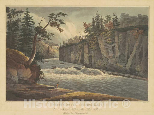 Art Print : Hill, After Guy Wall, Rapids Above Hadley's Falls, 1822-1823 - Vintage Wall Art