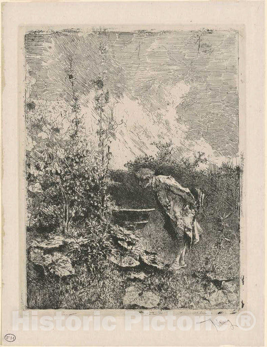 Art Print : Mariano Fortuny y CarbÃ³, L'Amateur de Jardin (The Gardening Enthusiast), 1878 - Vintage Wall Art
