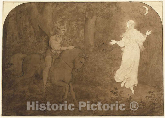 Art Print : Moritz von Schwind, The Apparition in The Forest, 1823 - Vintage Wall Art