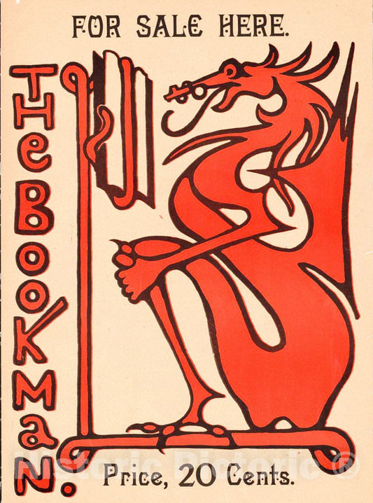 Vintage Poster -  The Bookman -  for Sale here; Price, 20 Cents, Historic Wall Art