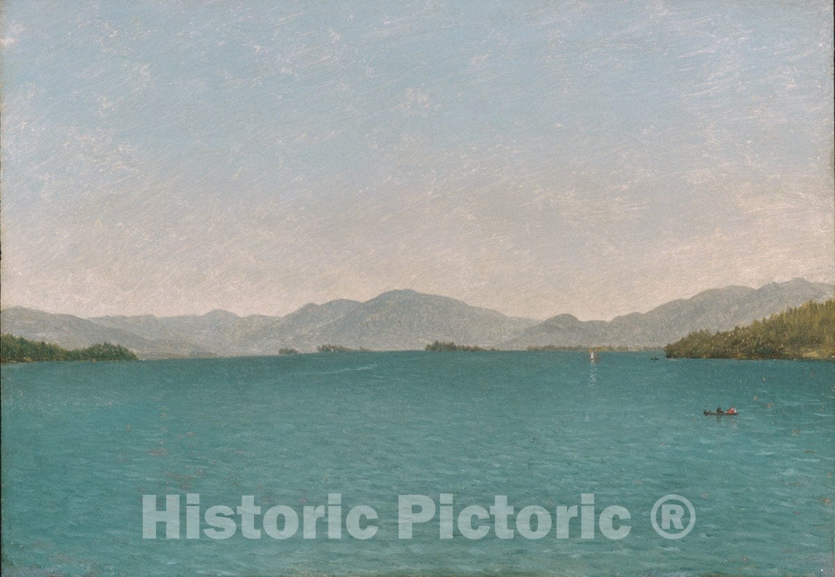 Art Print : John Frederick Kensett - Lake George, Free Study : Vintage Wall Art