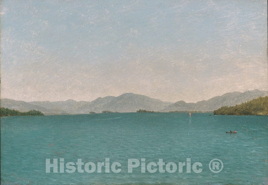 Art Print : John Frederick Kensett - Lake George, Free Study : Vintage Wall Art