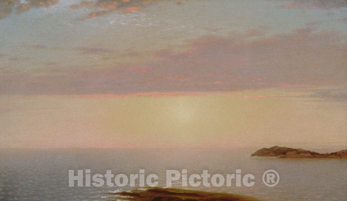 Art Print : John Frederick Kensett - Sunset : Vintage Wall Art
