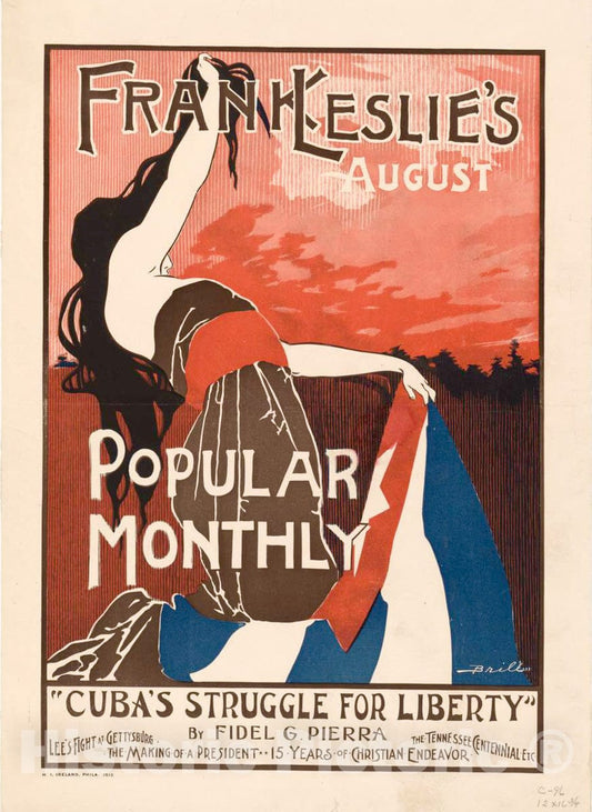 Vintage Poster - Frank Leslie's Popular Monthly for August., Historic Wall Art