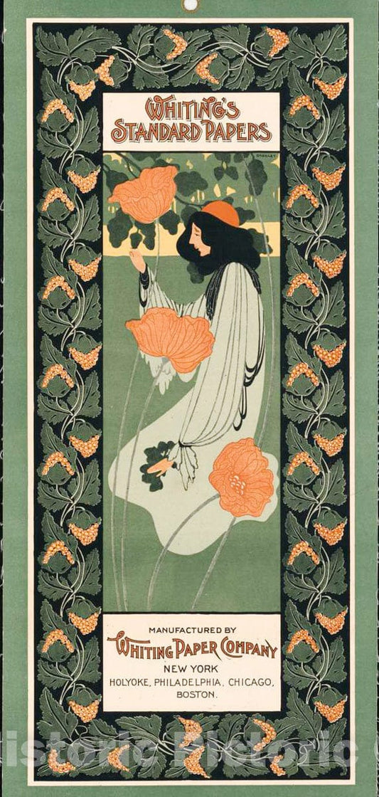 Vintage Poster -  Whiting's Standard Papers, Historic Wall Art
