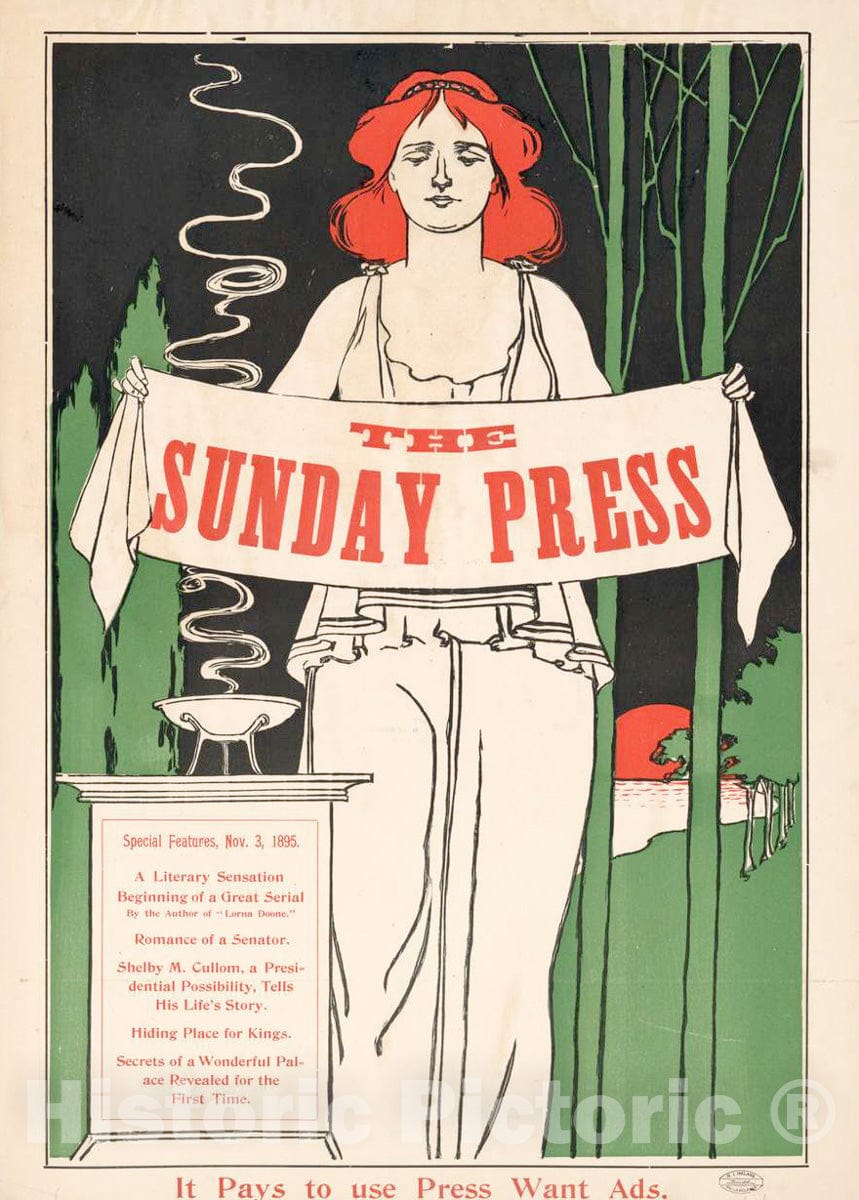 Vintage Poster - Special Features, Nov. 3, 1895., Historic Wall Art