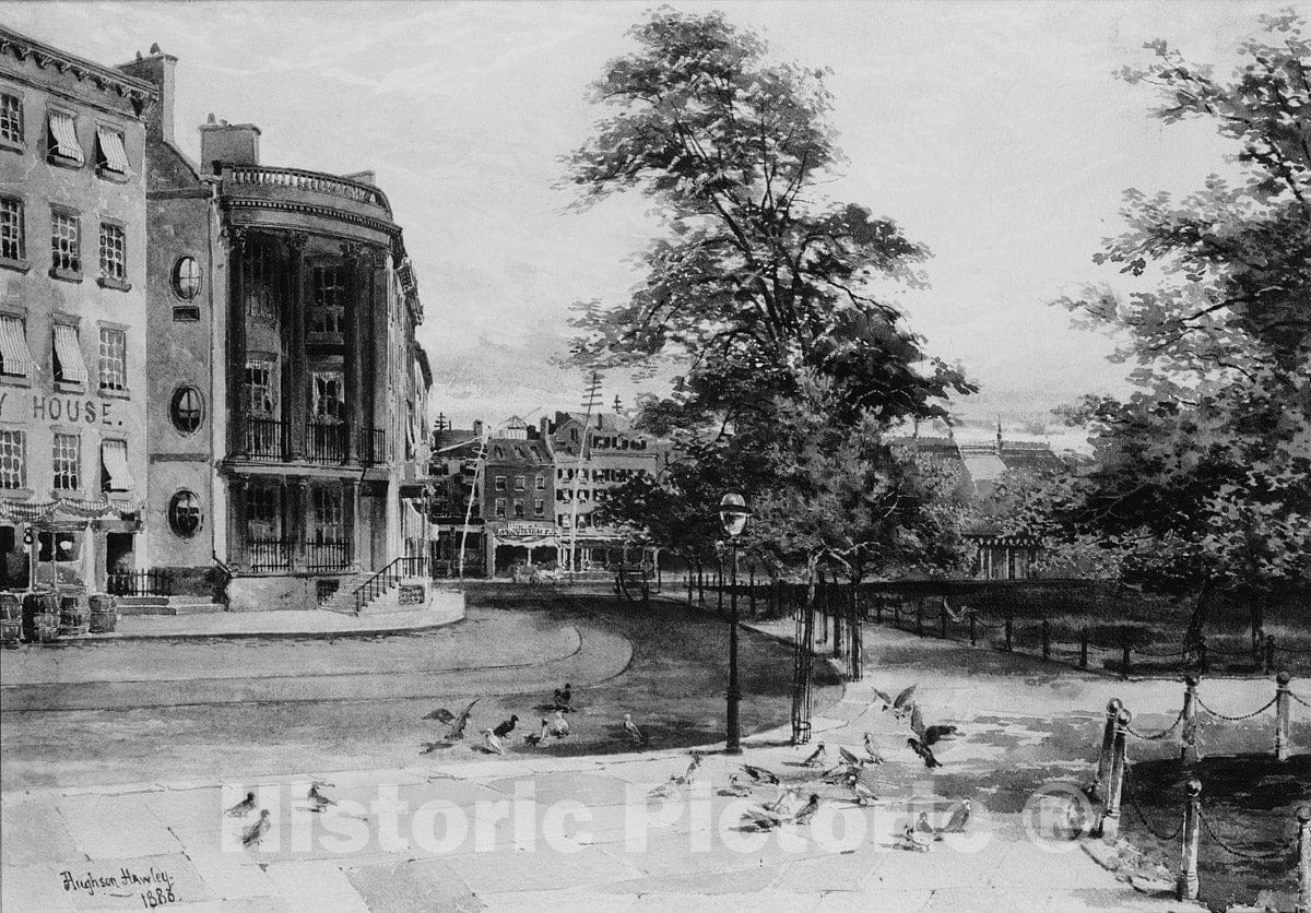 Art Print : Hughson Frederick Hawley - Views of Battery Park : Vintage Wall Art