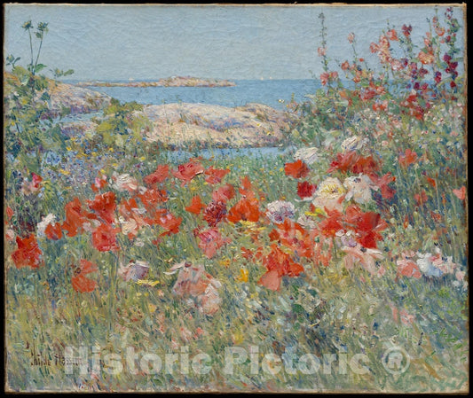 Art Print : Childe Hassam - Celia Thaxter's Garden, Isles of Shoals, Maine : Vintage Wall Art
