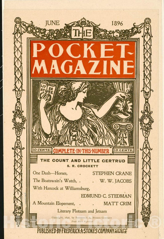 Vintage Poster -  The Pocket Magazine. May 1896. Flore, Stanley J. Weyman., Historic Wall Art