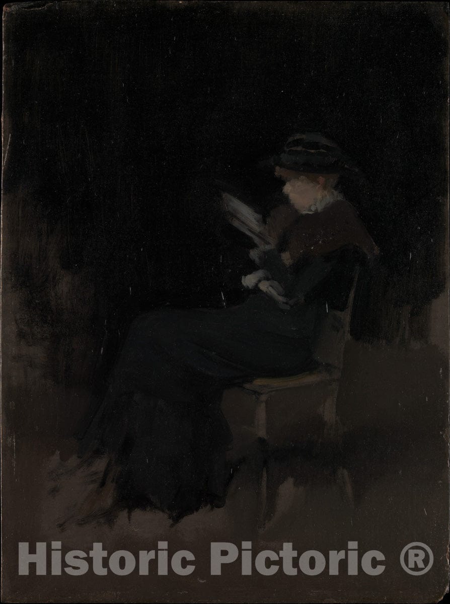 Art Print : James McNeill Whistler - Arrangement in Black: Girl Reading : Vintage Wall Art