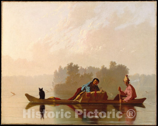 Art Print : George Caleb Bingham - Fur Traders Descending The Missouri : Vintage Wall Art