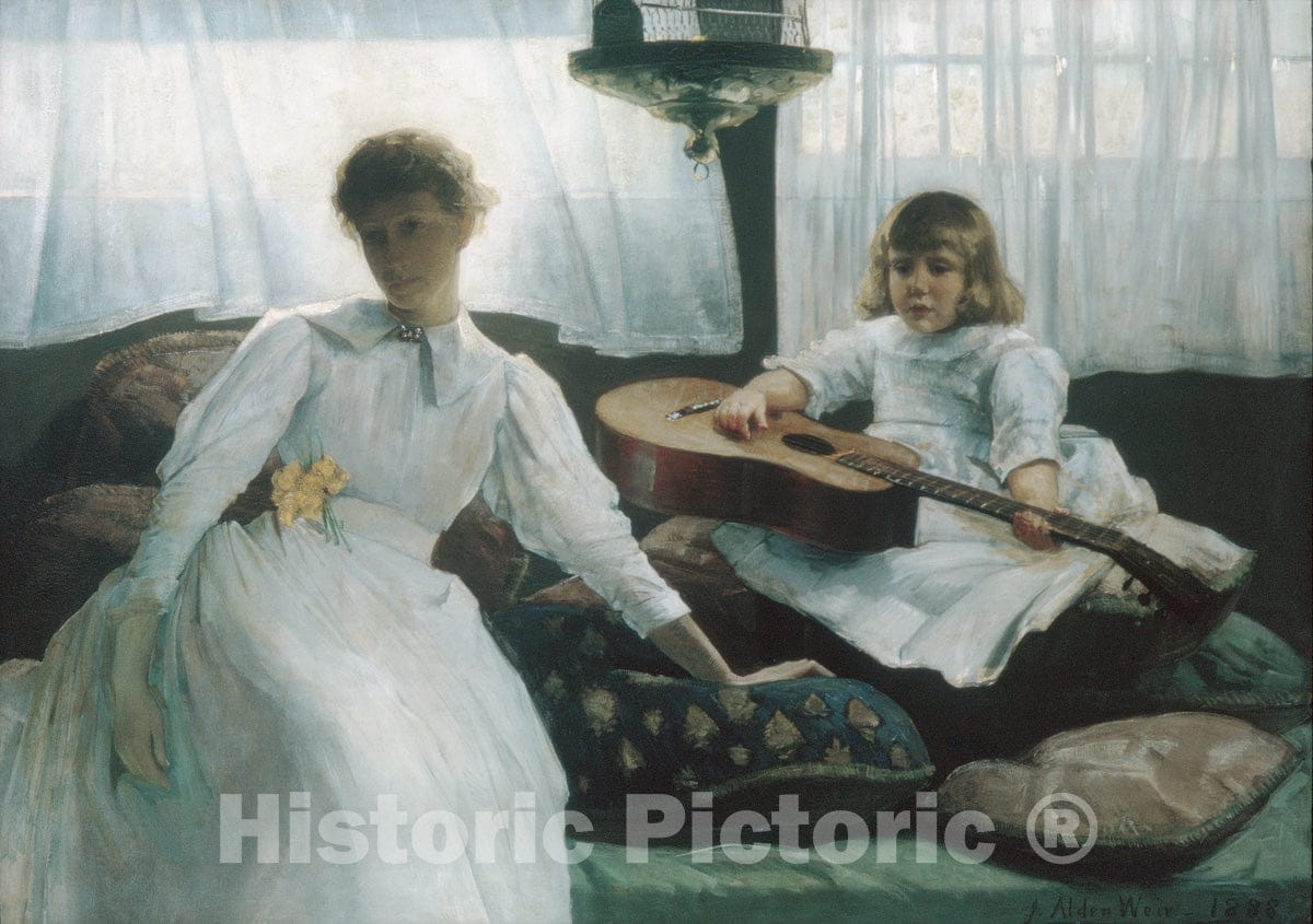 Art Print : Julian Alden Weir - Idle Hours : Vintage Wall Art