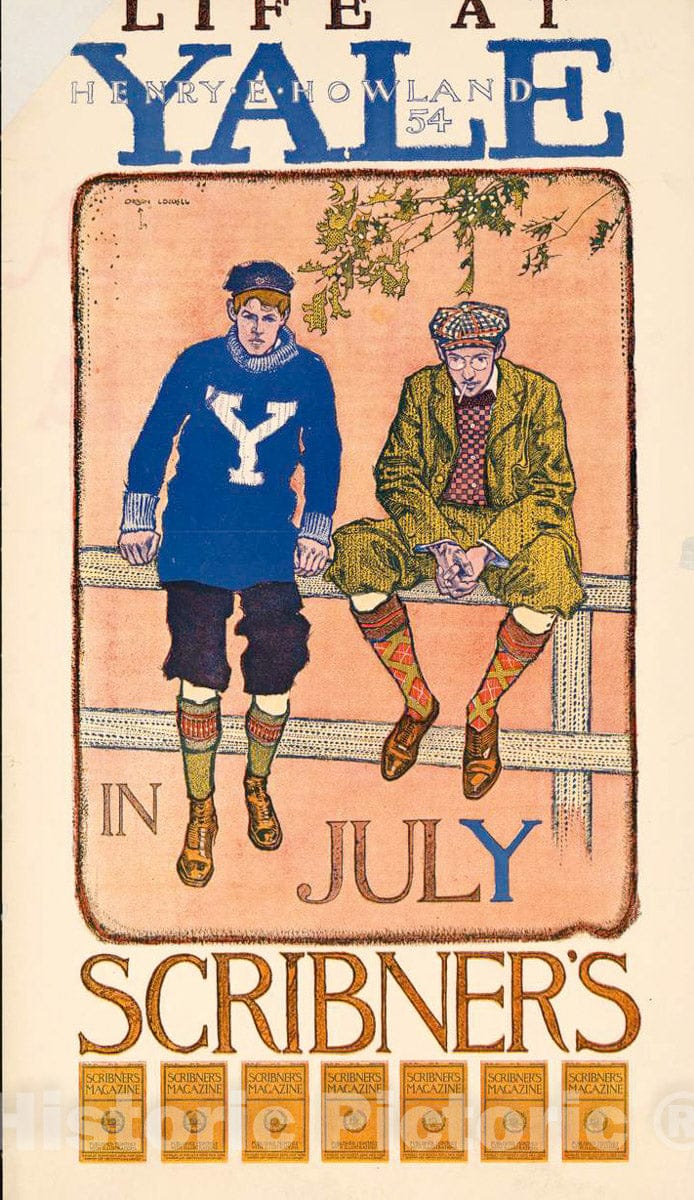 Vintage Poster -  Life at Yale in July Scribner's, Historic Wall Art