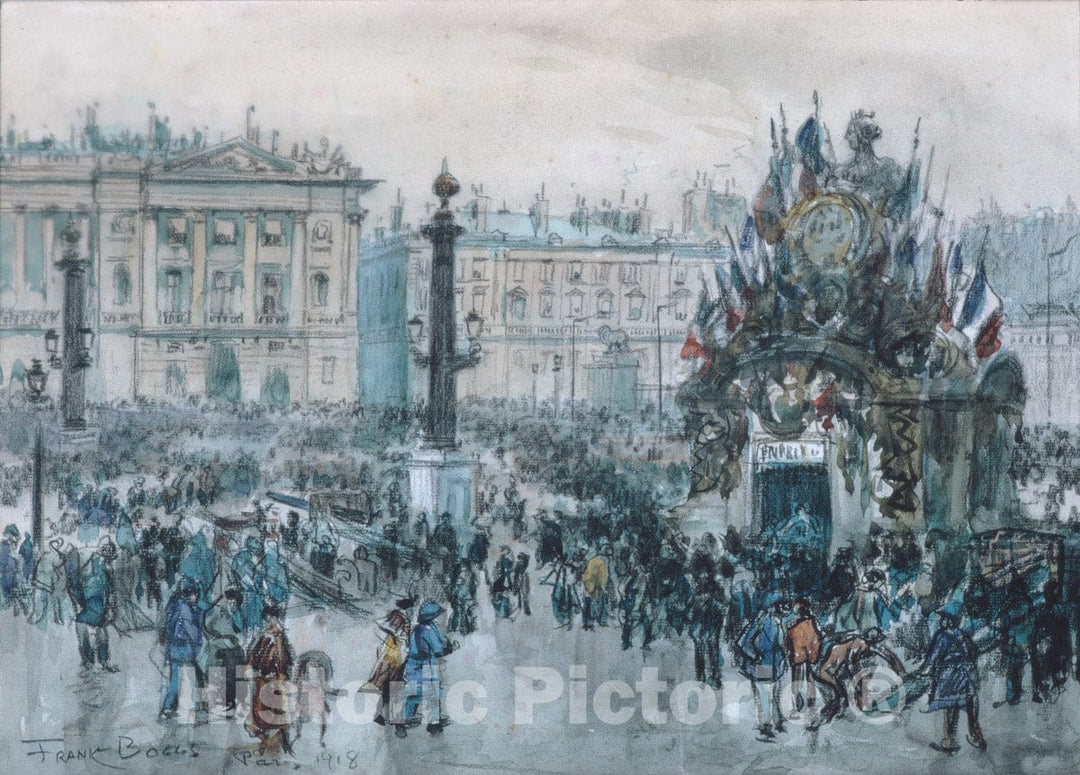 Art Print : Frank Myers Boggs - Armistice Day, Paris : Vintage Wall Art