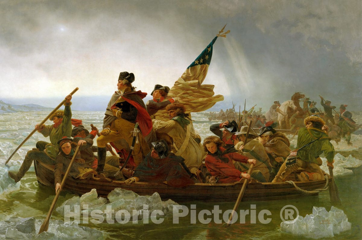 Art Print : Emanuel Leutze - Washington Crossing The Delaware : Vintage Wall Art
