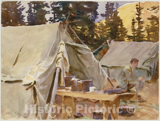 Art Print : John Singer Sargent - Camp at Lake O'Hara : Vintage Wall Art