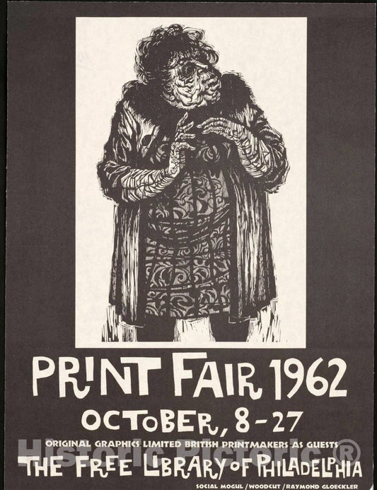 Vintage Poster -  Print fair 1962. October, 8 - 27, Historic Wall Art