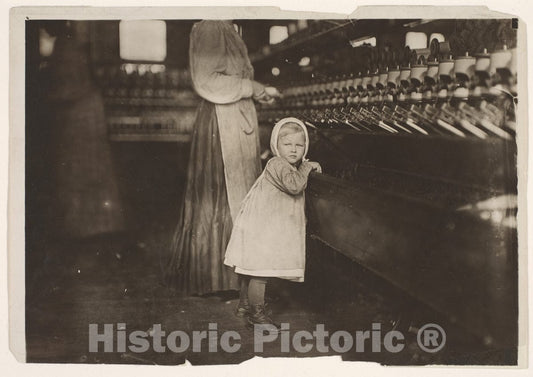 Photo Print : Ivey Mill, Hickory, N.C. Little one, 3 Years Old, who Visits and Plays in The Mill. Daughter of The Overseer. - Artist: Lewis Hine - 43040 : Vintage Wall Art
