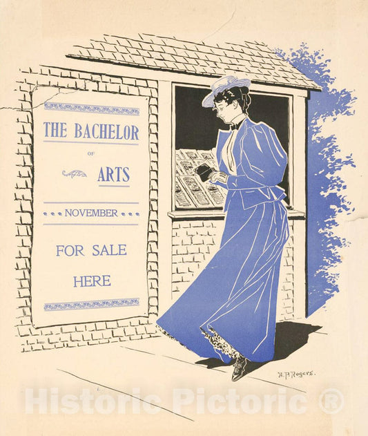 Vintage Poster -  The Bachelor of Arts [for] November, for Sale here, Historic Wall Art