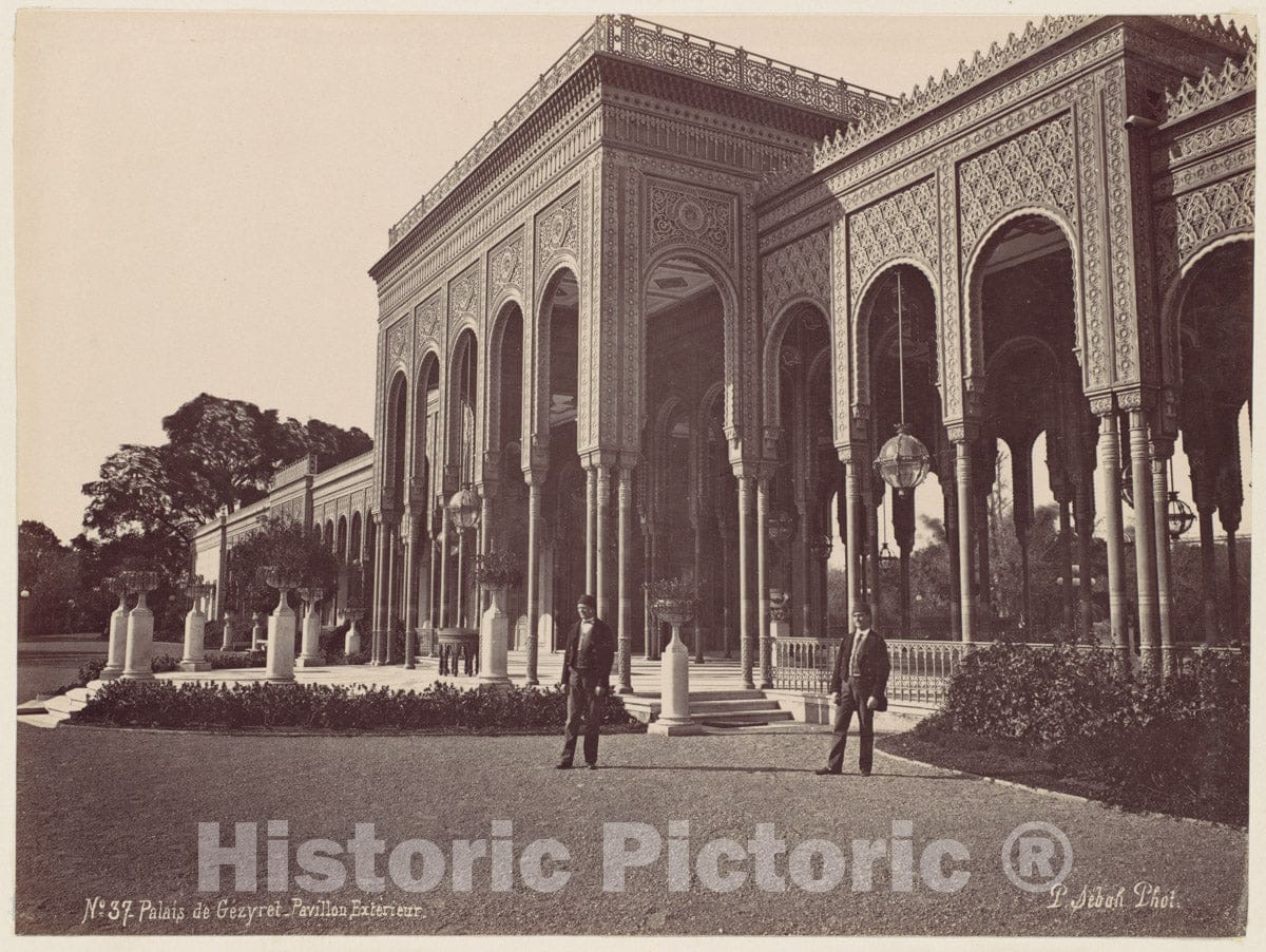 Photo Print : J. Pascal Sébah - Palais de Gézyret, Pavillon Exterieur : Vintage Wall Art
