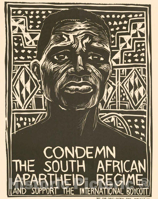 Vintage Poster -  Condemn The South African apartheid Regime and Support The International Boycott 2, Historic Wall Art