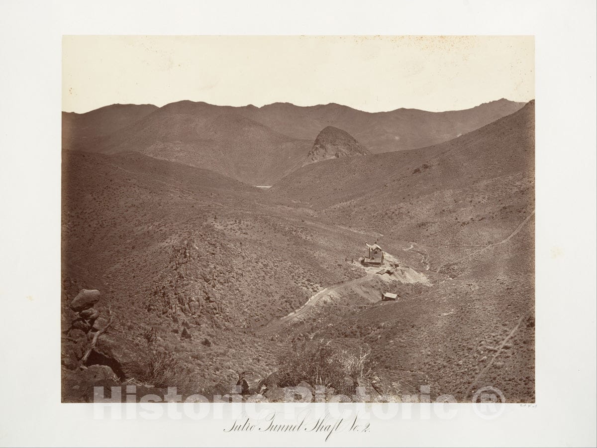 Photo Print : Carleton E. Watkins - Sutro Tunnel Shaft No. 2 2 : Vintage Wall Art