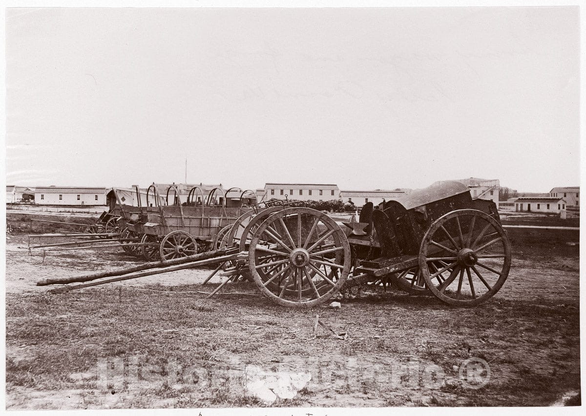 Photo Print : Andrew Joseph Russell - Army Wagon and Forge, City Point, Virginia : Vintage Wall Art