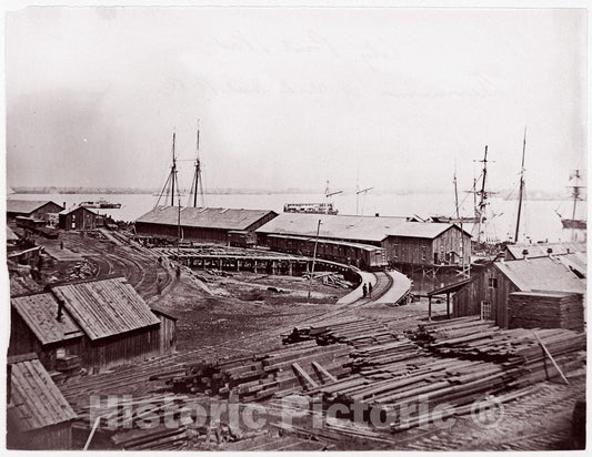 Photo Print : Andrew Joseph Russell - City Point, Virginia. Terminus of U.S. Military Railroad : Vintage Wall Art