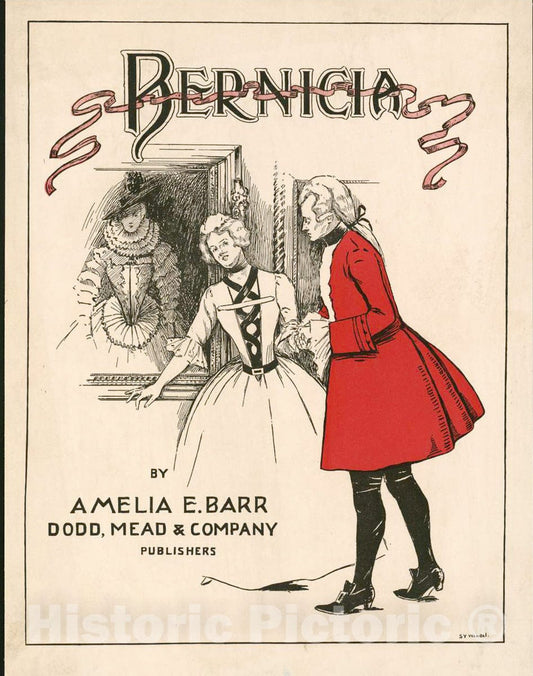 Vintage Poster -  Bernicia by Amelia E. Barr, Historic Wall Art