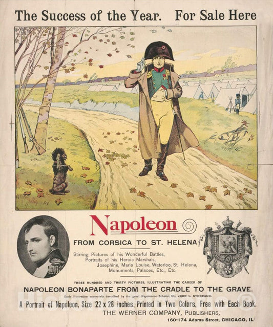 Vintage Poster -  Napoleon from Corsica to St. Helena The Success of The Year. for Sale here., Historic Wall Art