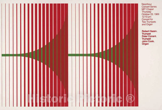 Vintage Poster -  Noonhour Concert Series, MIT Chapel, Thursday, October 23, 1969, Historic Wall Art