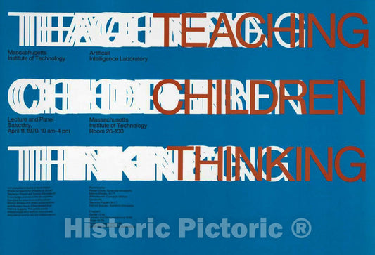 Vintage Poster -  Teaching Children Thinking Massachusetts Institute of Technology., Historic Wall Art