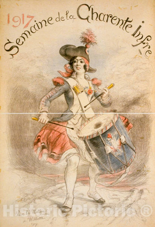 Vintage Poster -  1917 Semaine de la Charente Infre, Historic Wall Art