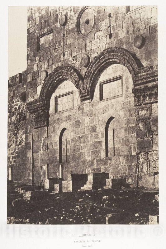 Photo Print : Auguste Salzmann - Jérusalem, Enceinte du Temple, Porte Dorée : Vintage Wall Art