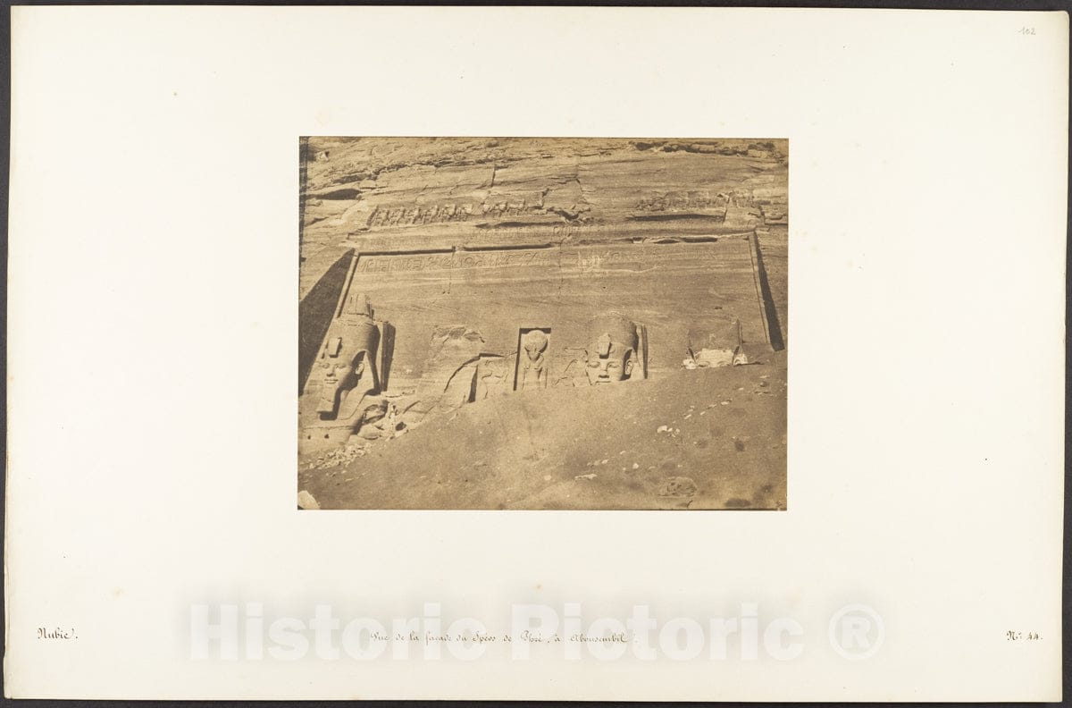 Photo Print : Maxime Du Camp - Vue de la façade du Spéos de Phré, à Abousembil : Vintage Wall Art