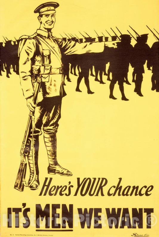 Vintage Poster -  Here's Your Chance. It's Men we Want -  Stone Ltd., Historic Wall Art