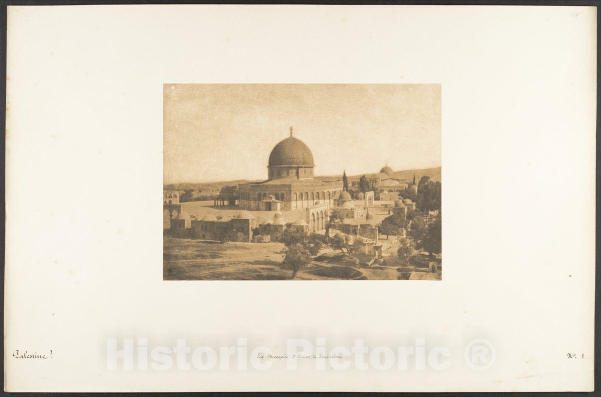 Photo Print : Maxime Du Camp - La Mosquée d'Omar, à Jérusalem : Vintage Wall Art