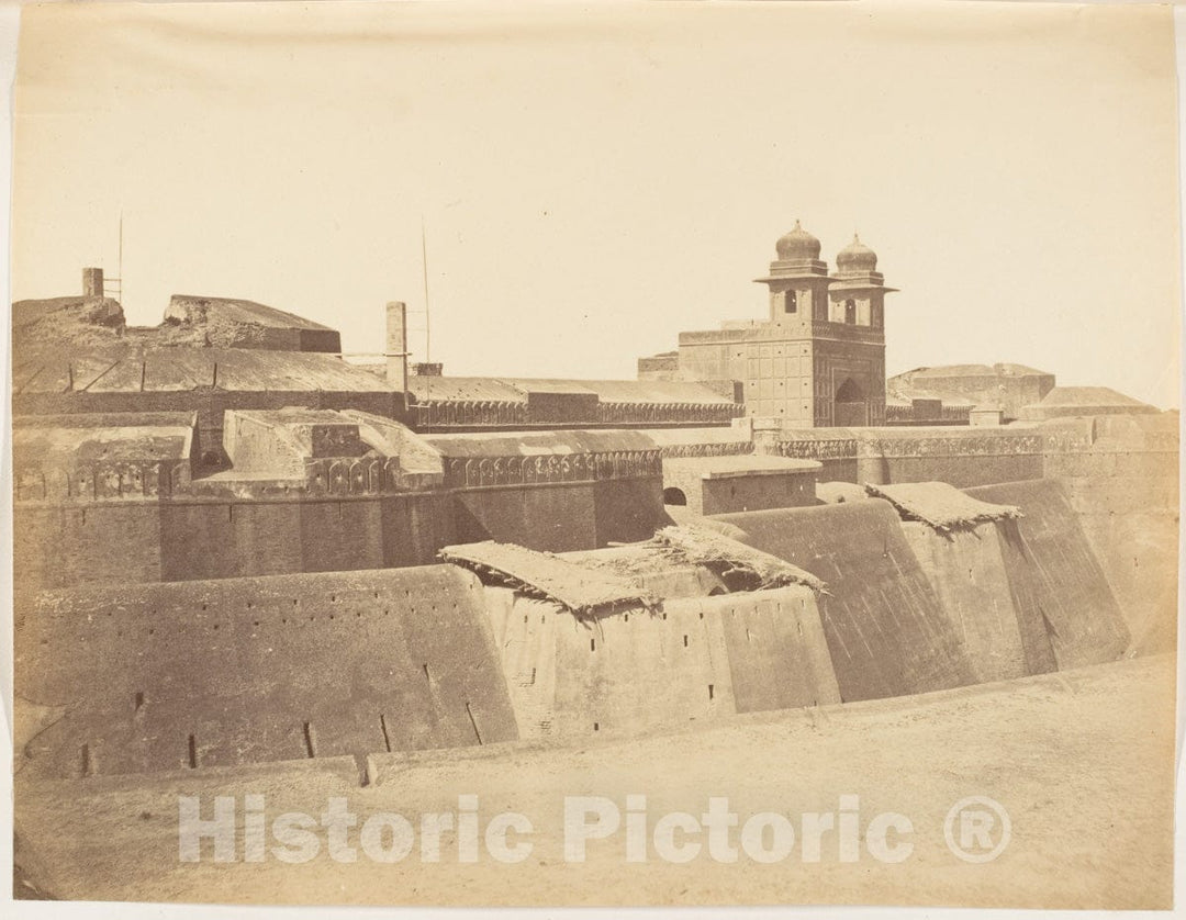 Photo Print : Fort of Philoor on The Sutlej River, Built by Runjeet Singh : Vintage Wall Art