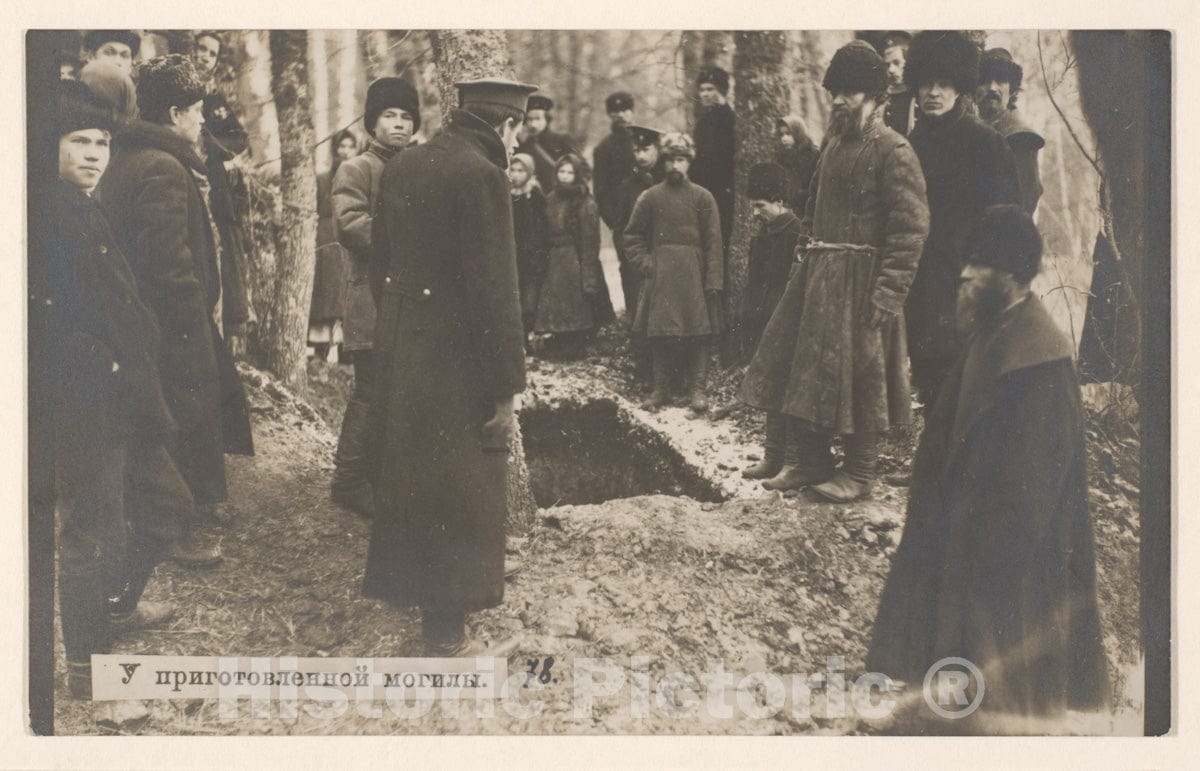 Art Print : Aleksey Ivanovich Saveliev - at The Prepared Grave : Vintage Wall Art