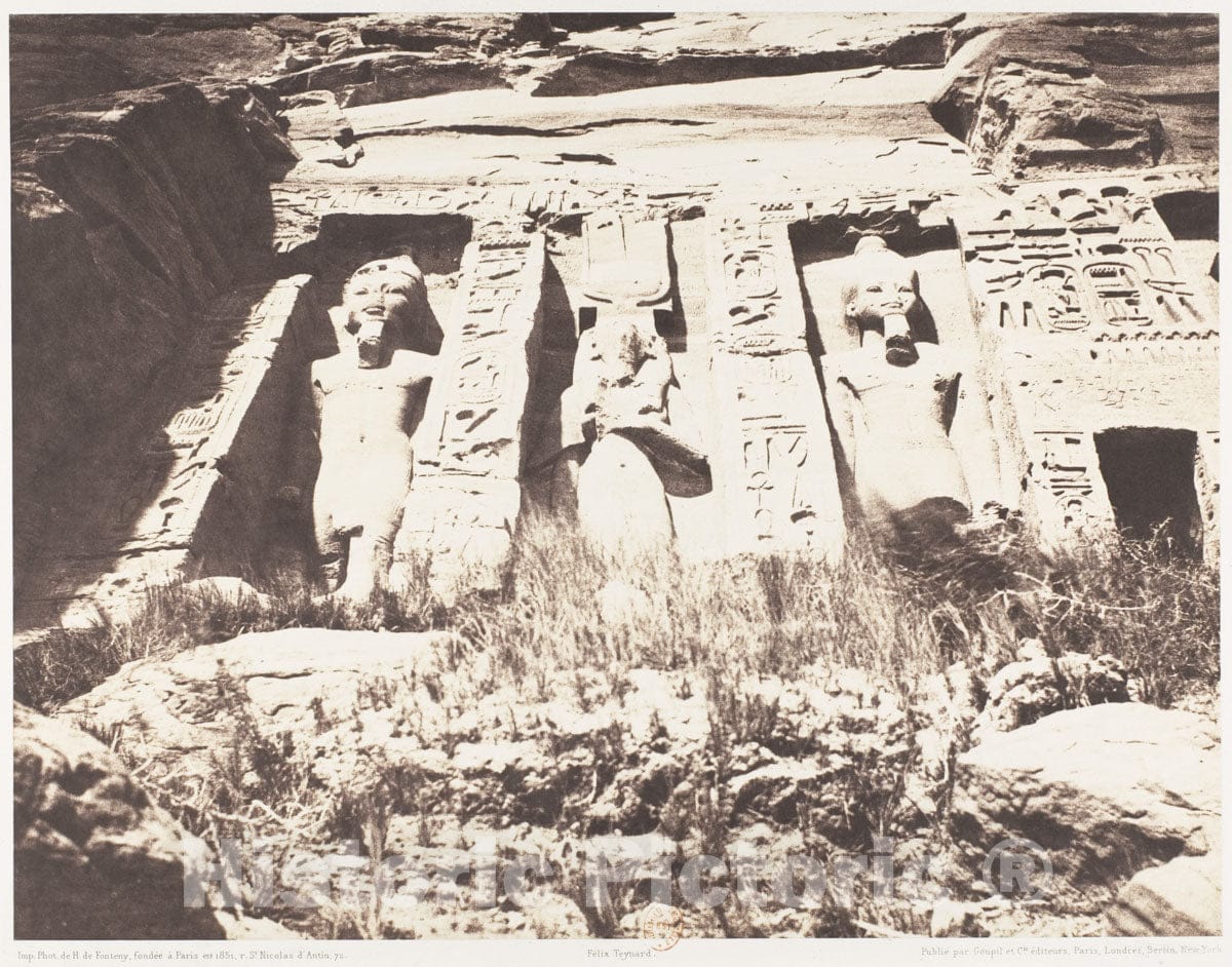 Photo Print : Félix Teynard - Abou-Sembil, Petit Spéos - Partie Gauche de la Façade : Vintage Wall Art