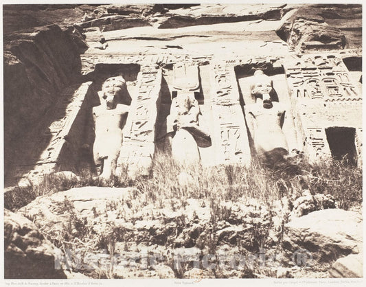 Photo Print : Félix Teynard - Abou-Sembil, Petit Spéos - Partie Gauche de la Façade : Vintage Wall Art