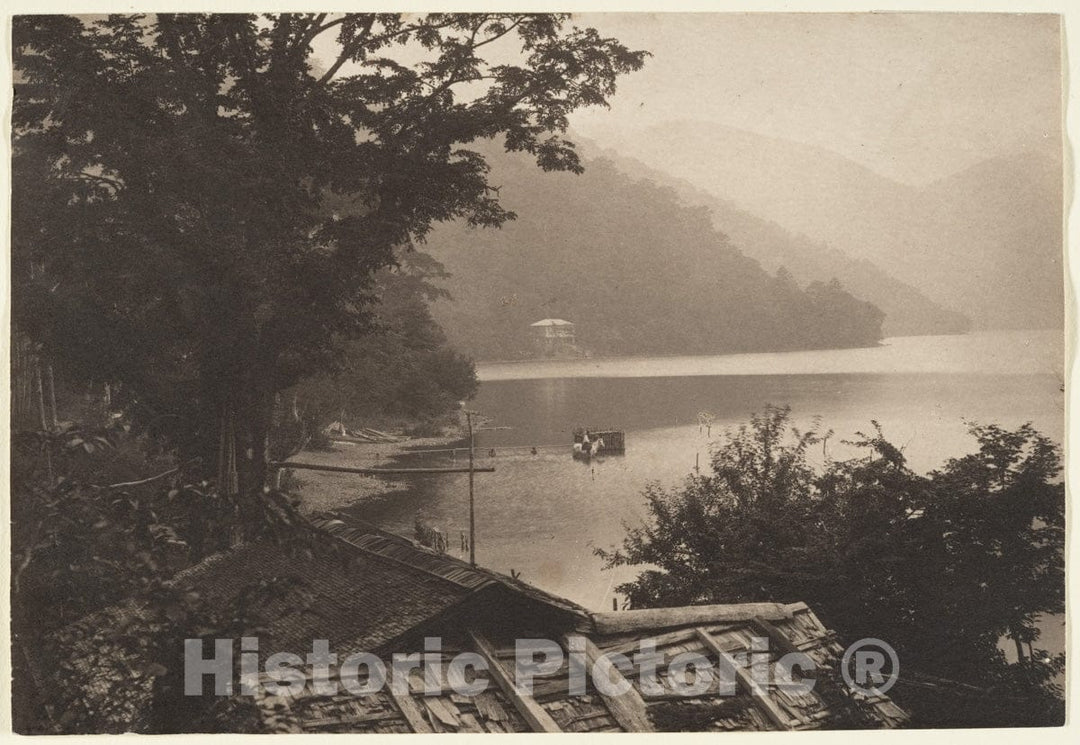 Photo Print : Adolf de Meyer - View of a Lake, Likely Lake Hakone, Japan : Vintage Wall Art