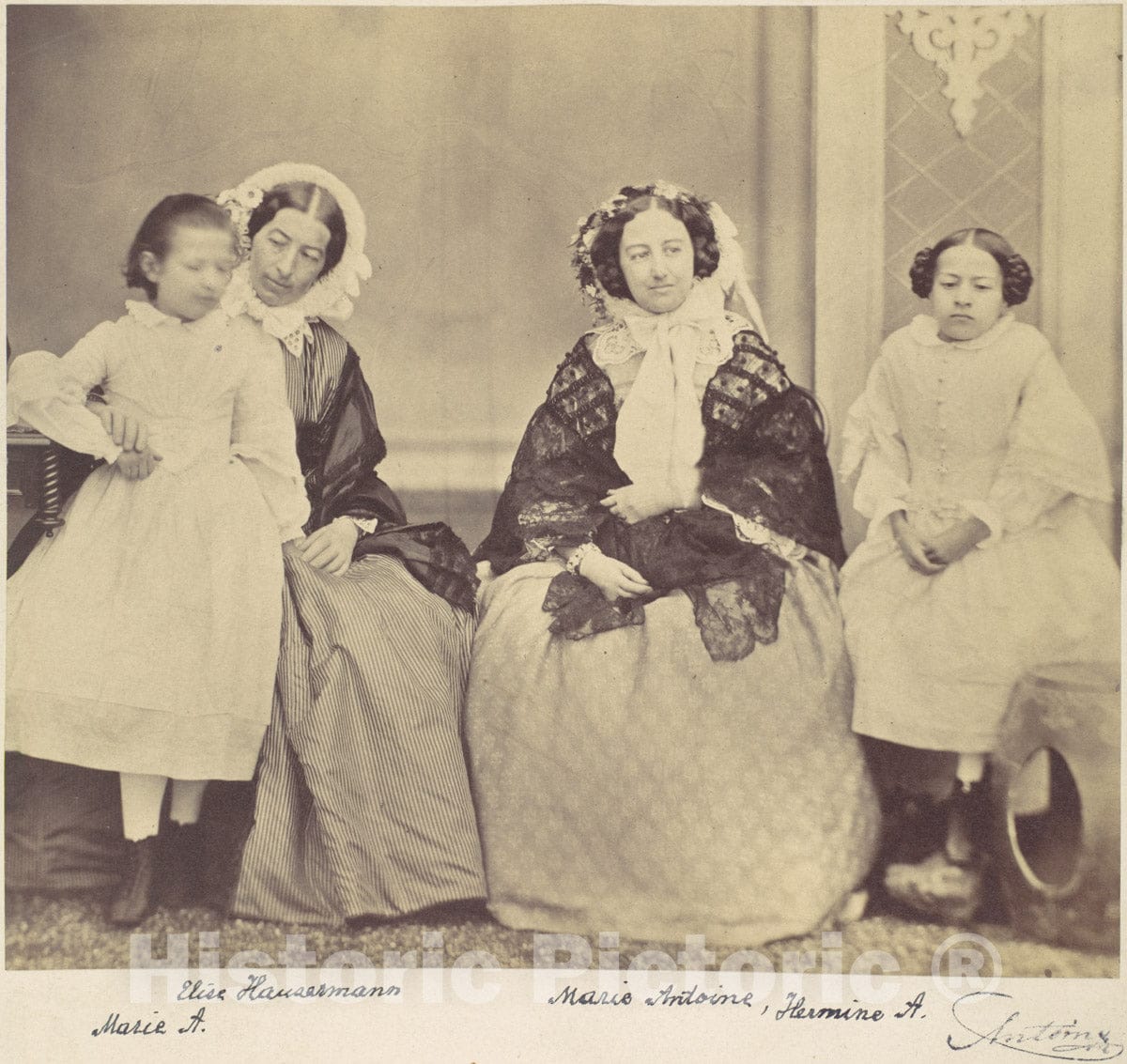 Photo Print : Franz Antoine - Elise Höusermann, Hermine, Marie and Marie Antoine : Vintage Wall Art