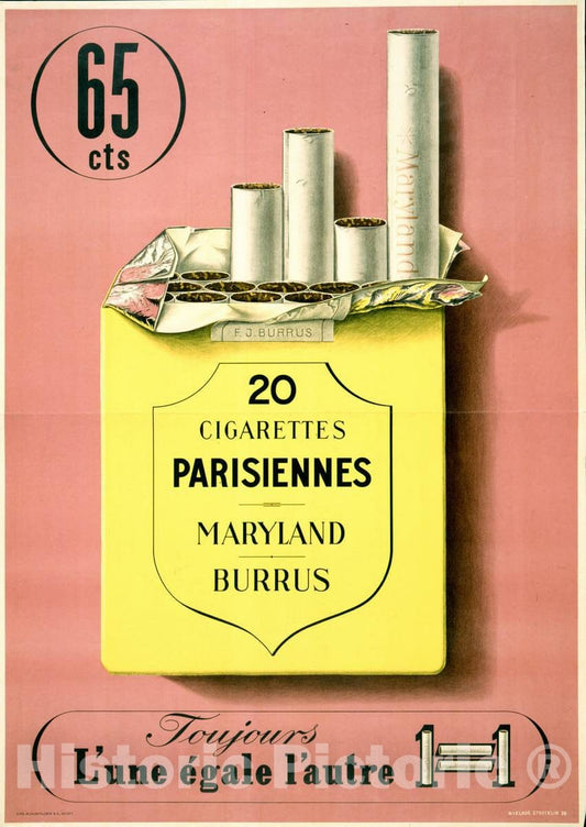 Vintage Poster -  Toujours, l'une Ã©gale l'autre -  Niklaus Stoecklin 39., Historic Wall Art