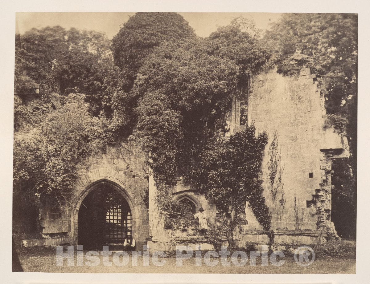 Photo Print : J. Holden - Old Gateway, Raglan Castle, Monmouthshire : Vintage Wall Art