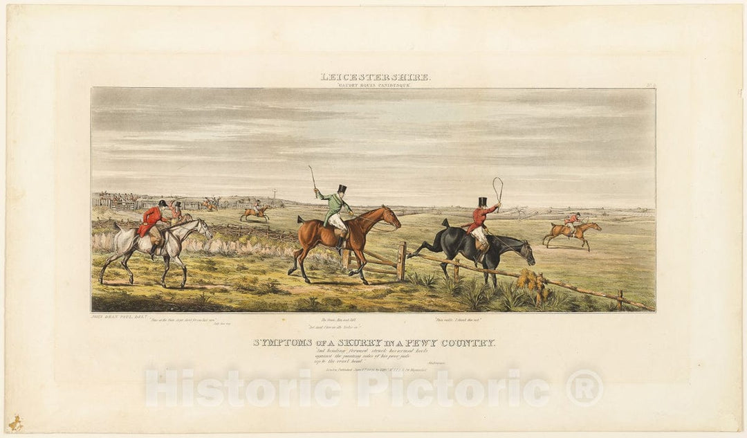 Art Print : Symptoms of a Skurry, plate three from The Leicestershire Hunt, John Dean Paul, 1825, Vintage Wall Decor :